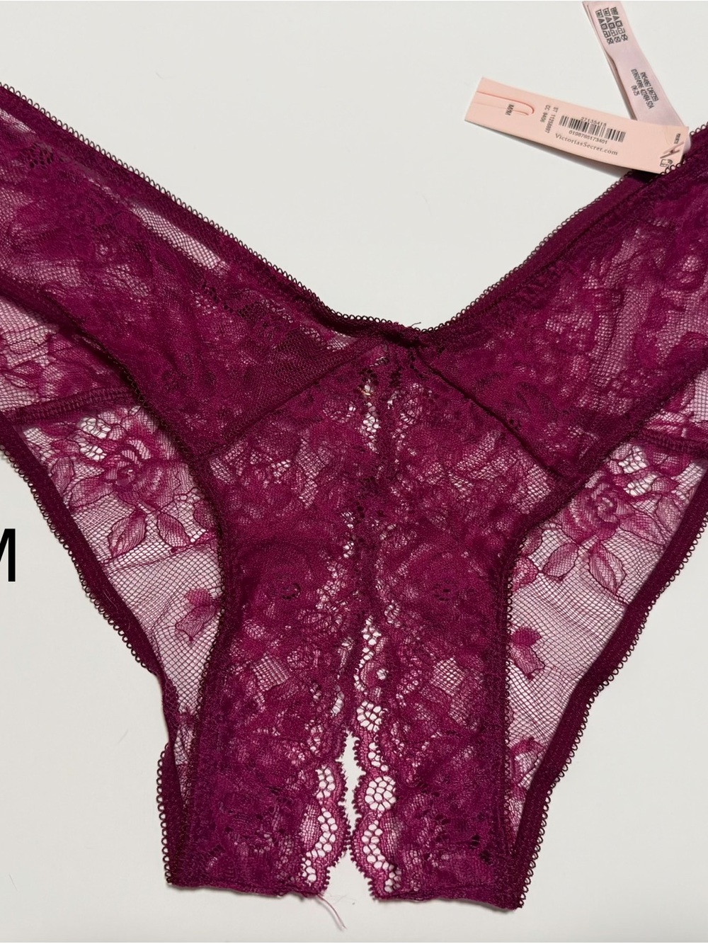 Lace Crotchless panty in Deep Berry - Women's Intimates